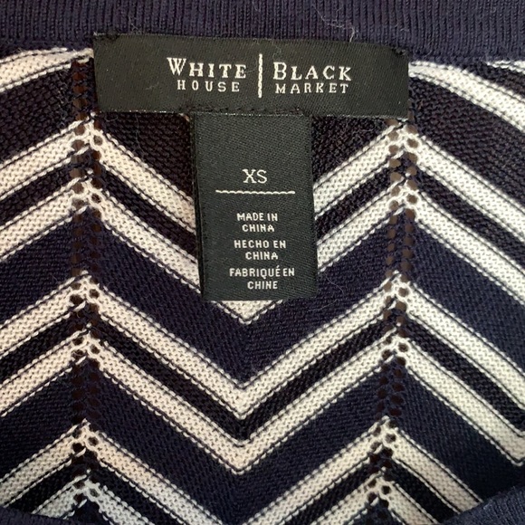 Ladies Navy and White - - White House Black Market Sweater - Picture 2 of 6